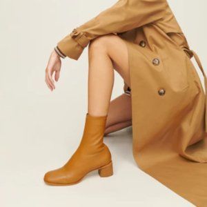 Reformation Louie Stretch Sock Bootie - Nutmeg